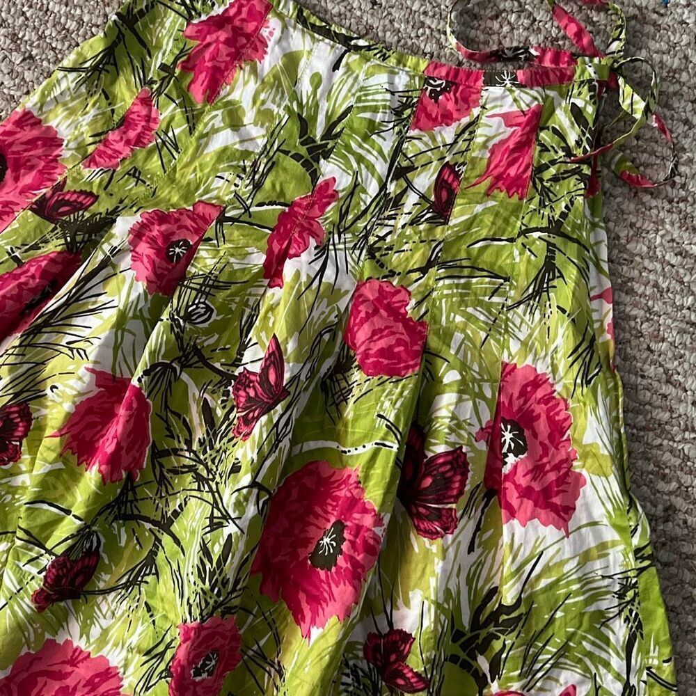 Talbots size 2P green and pink women’s a line skirt - Picture 4 of 5